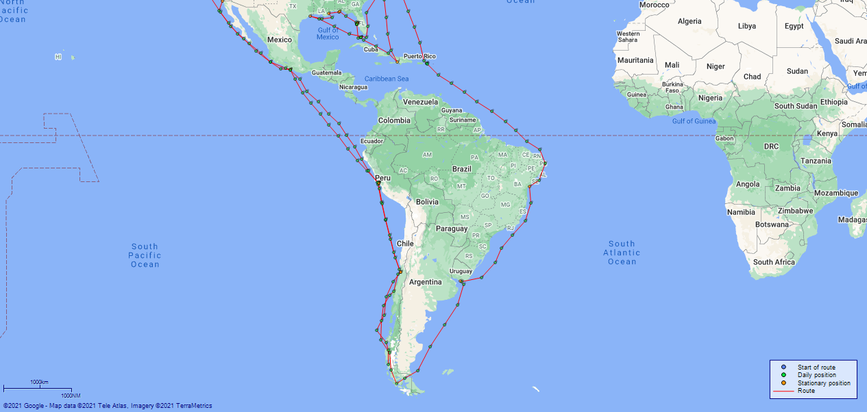 JP map Yorktown South America 1891-1892