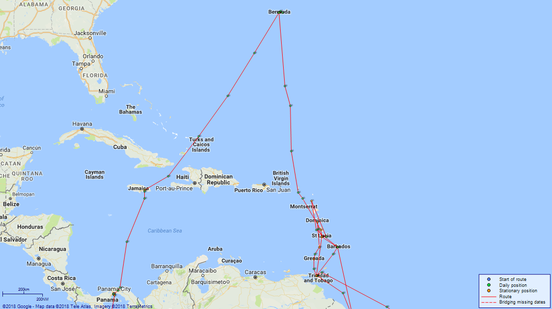 JP map Yarmouth Caribbean