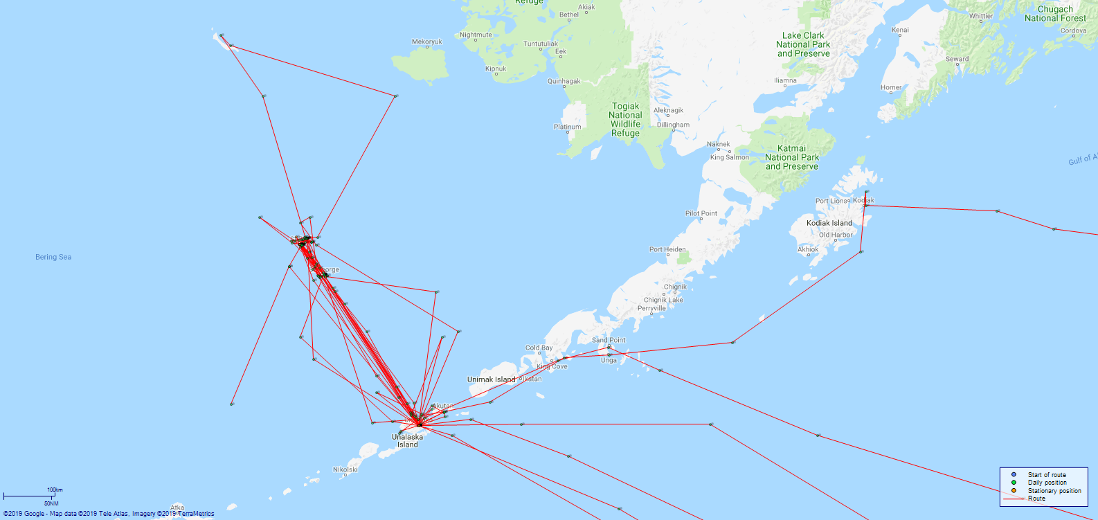 JP map Rush II Aleutian and Pribilof Islands