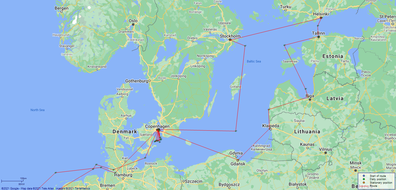 JP map Danae Baltic Sea