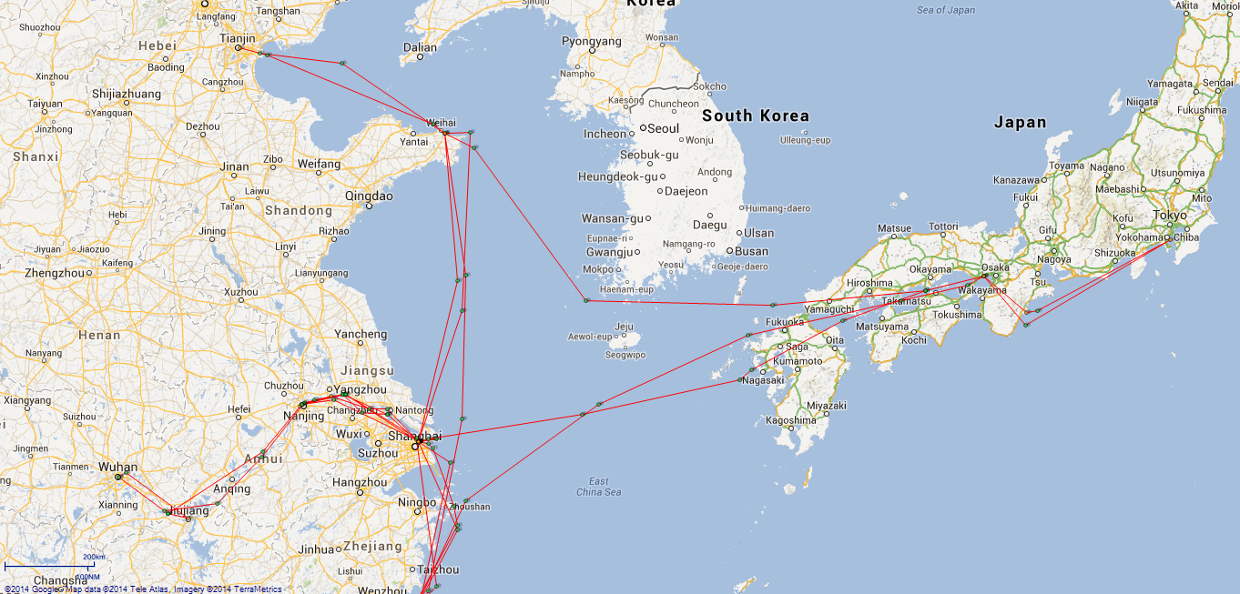 JP map Foxglove North China and Japan